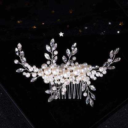 Luxurious Pearl Hair Comb – Rhinestone Wedding Headband & Accessories