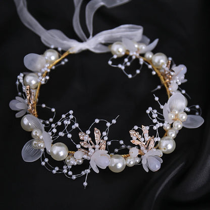 Pearl Flower Bridal Headband – Crystal Wedding Crown & Hair Jewelry