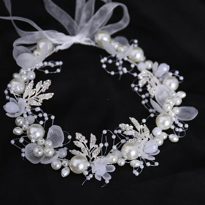 Pearl Flower Bridal Headband – Crystal Wedding Crown & Hair Jewelry