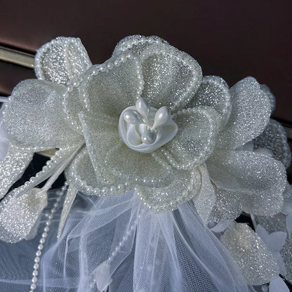 Bright Floral Wedding Veil Headpiece