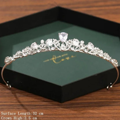 Silver Bridal Crown & Tiara – Crystal Rhinestone Wedding Hair Accessories