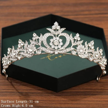 Silver Bridal Crown & Tiara – Crystal Rhinestone Wedding Hair Accessories