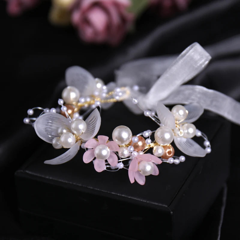 Pearl Flower Bridal Headband – Crystal Wedding Crown & Hair Jewelry