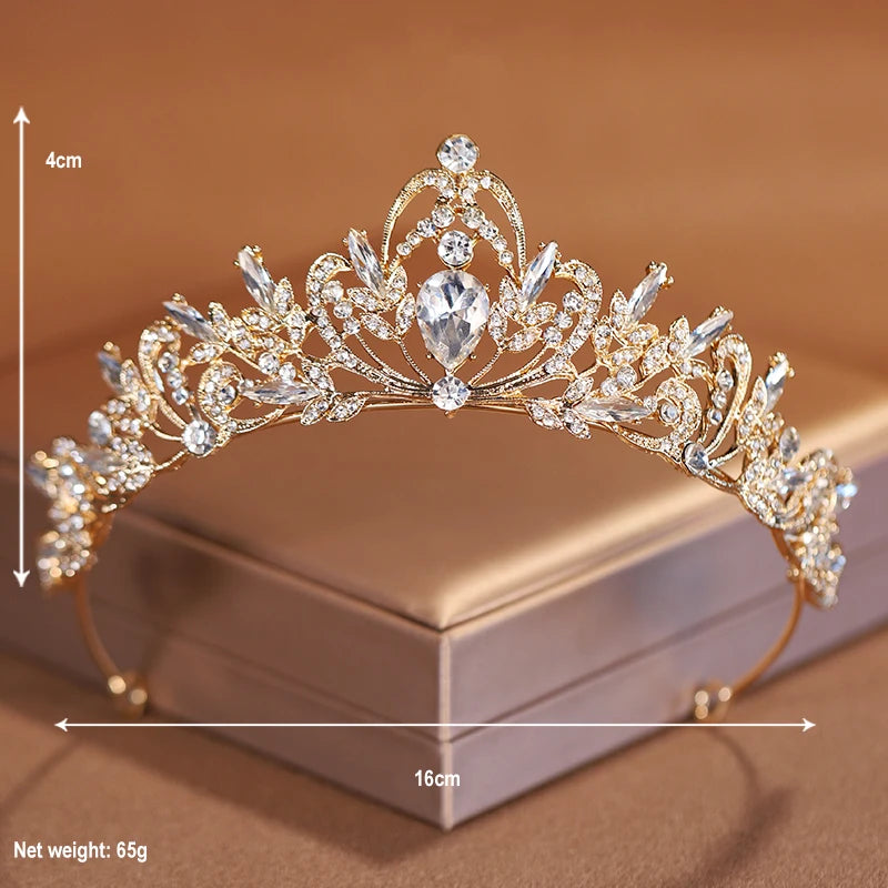 Itacazzo Gold Bridal Crown – Elegant Wedding & Birthday Tiara for Women