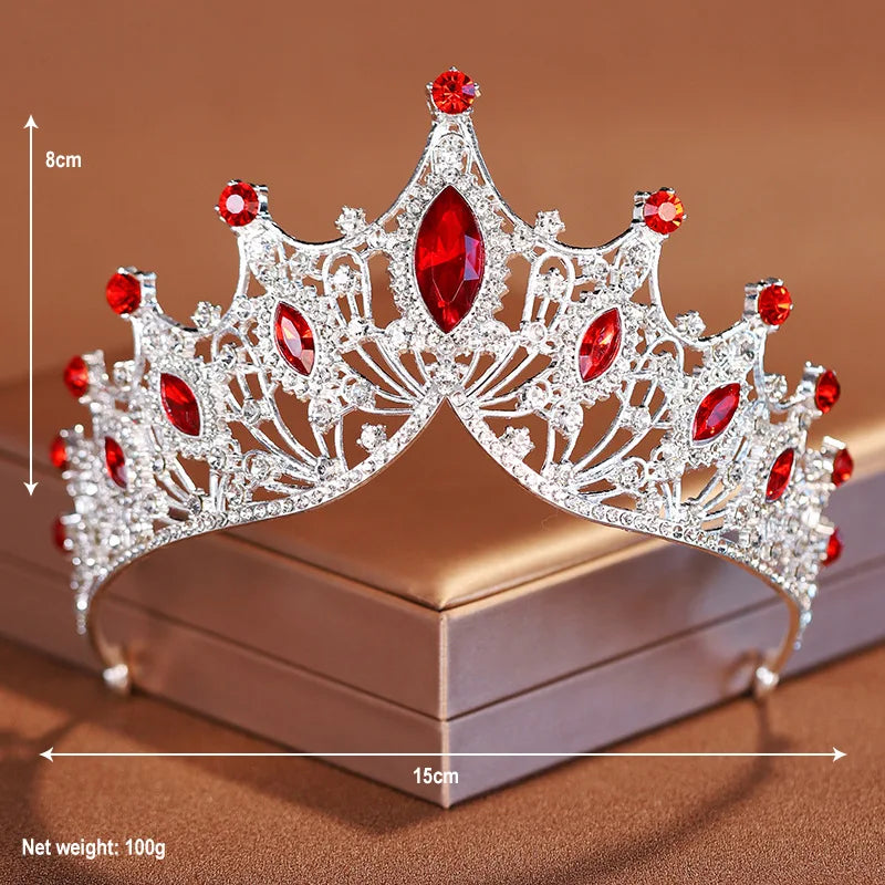 Noble Silver Crystal Bridal Crown – Rhinestone Tiara for Weddings & Parties