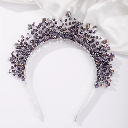 9 Colors Crystal Bridal Crown – Luxury Silver Headband for Weddings & Parties