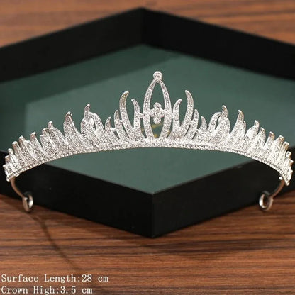 Silver Bridal Crown & Tiara – Crystal Rhinestone Wedding Hair Accessories