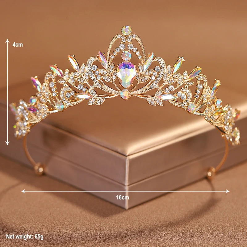 Itacazzo Gold Bridal Crown – Elegant Wedding & Birthday Tiara for Women