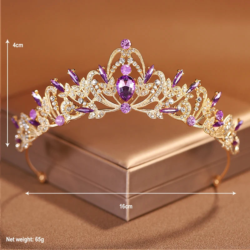 Itacazzo Gold Bridal Crown – Elegant Wedding & Birthday Tiara for Women