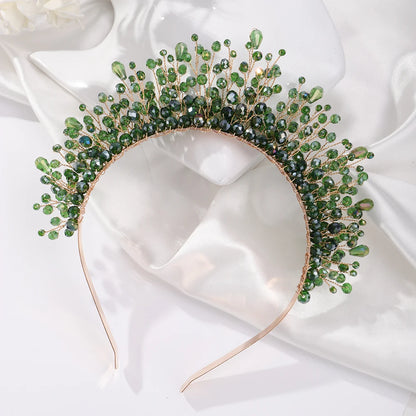 9 Colors Crystal Bridal Crown – Luxury Silver Headband for Weddings & Parties