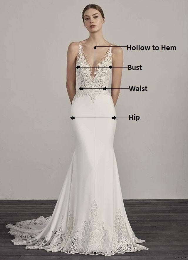 White boho wedding dress, Elegant mermaid wedding dress with lace floral