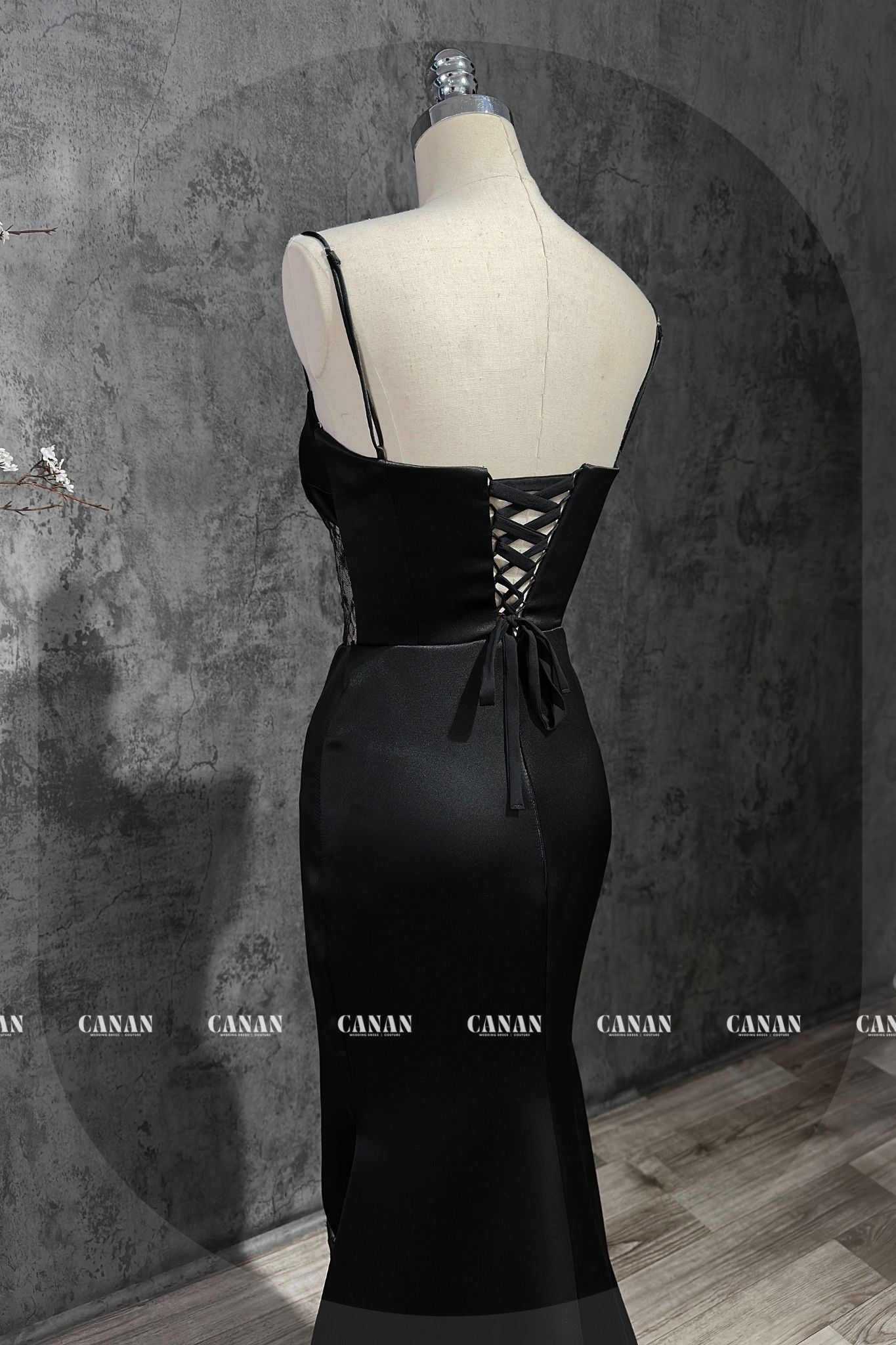 Customizable Black Corset Evening Dress ,Dress For Women