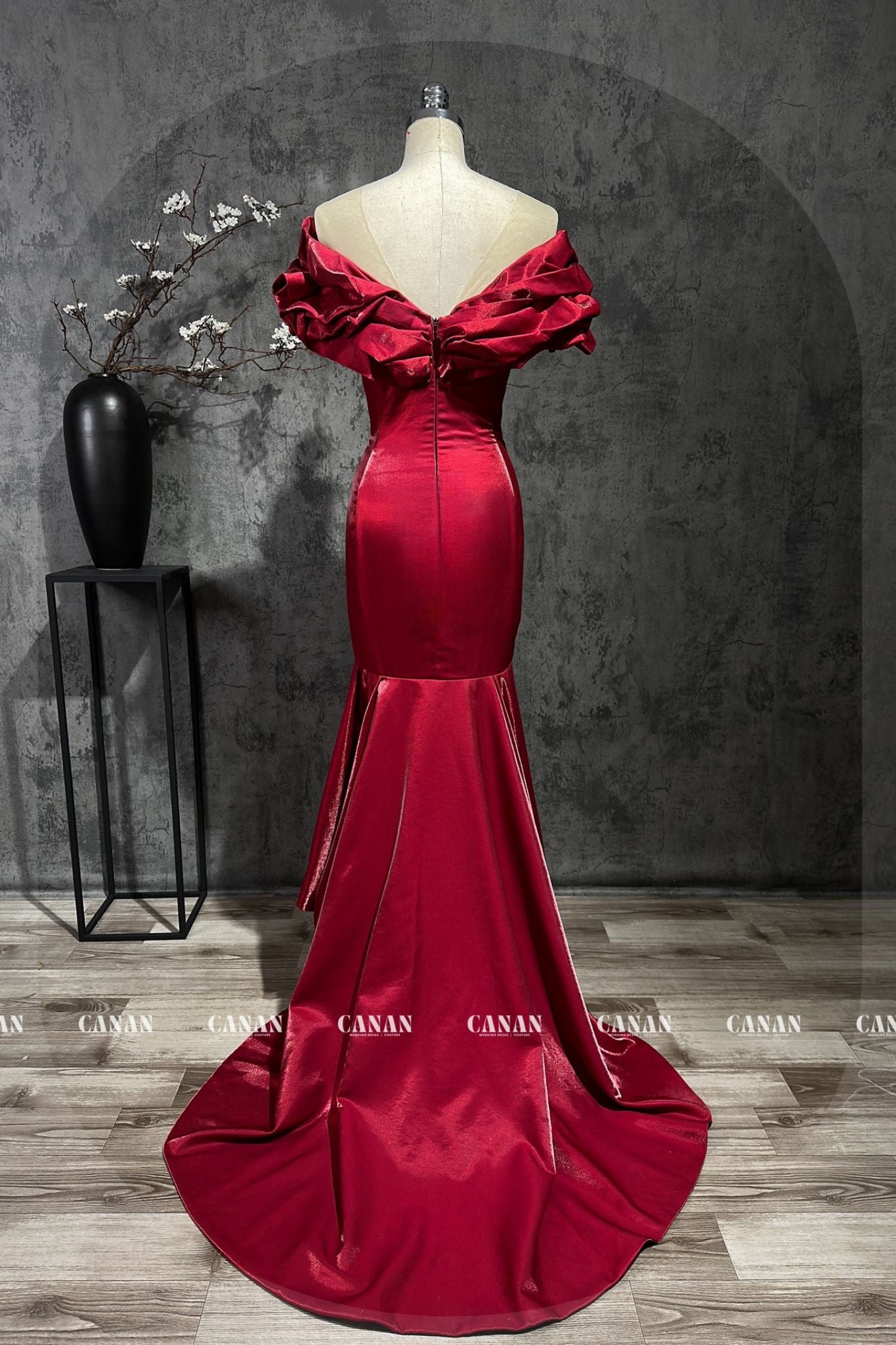 Luxurious Satin Mermaid Corset Dress , Minimalist Mermaid Wedding Dress