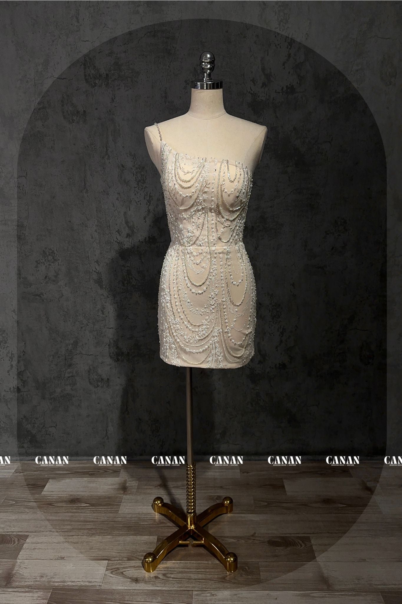 Clara - Luxurious One-Shoulder Mini Skirt | Sparkling Elegance