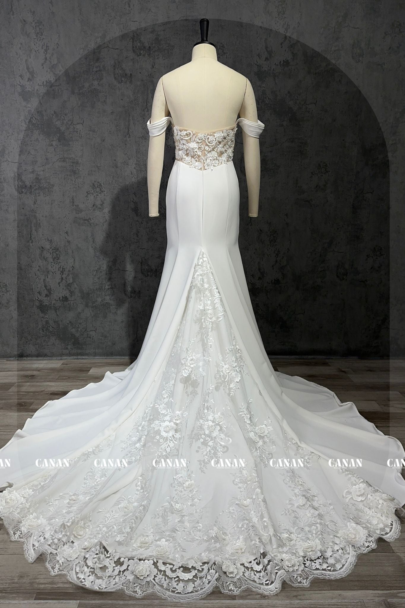 Athena - Elegant Off-Shoulder Mermaid Wedding Dress | Minimalist Satin Beauty