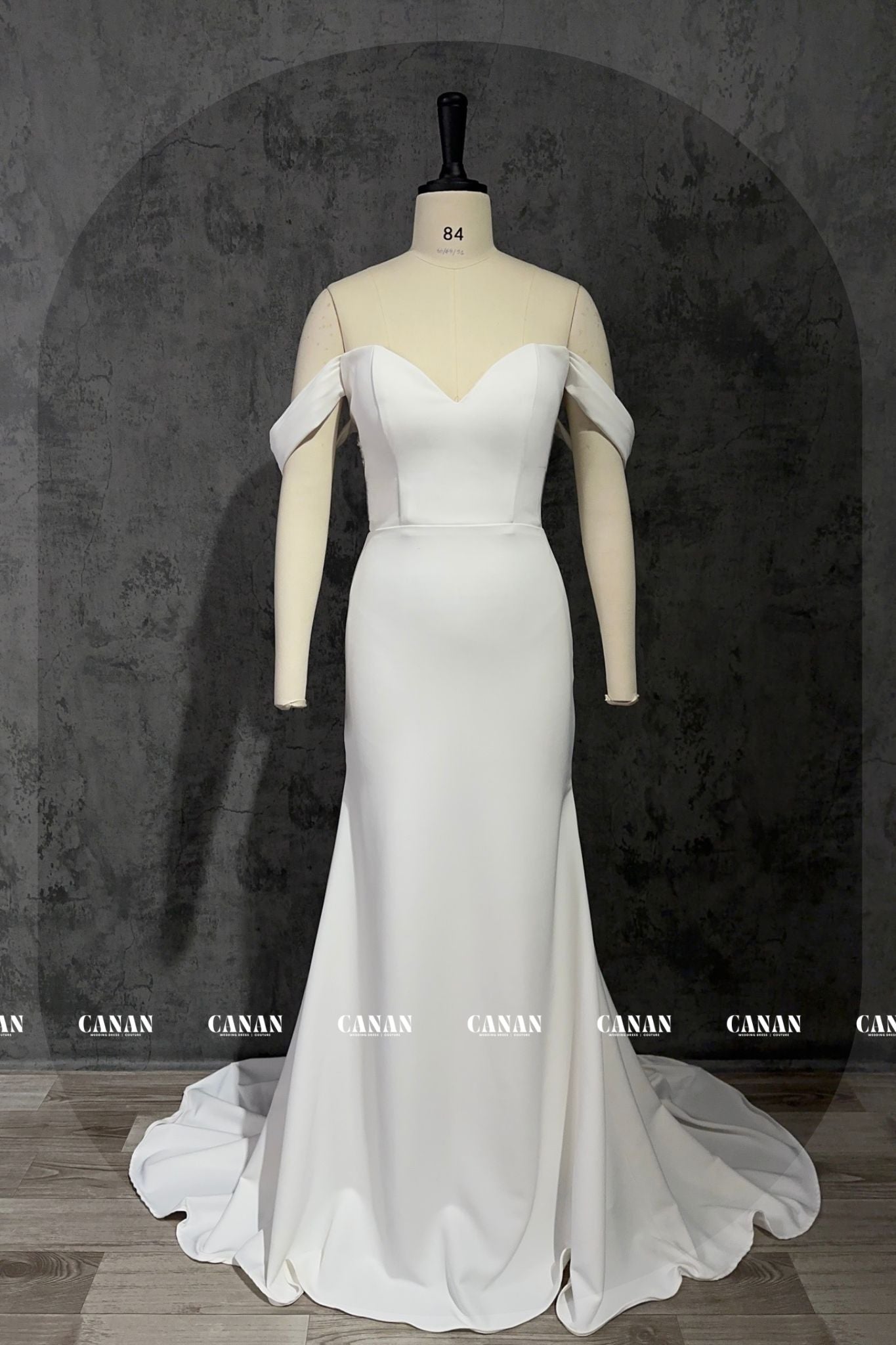 Athena - Elegant Off-Shoulder Mermaid Wedding Dress | Minimalist Satin Beauty