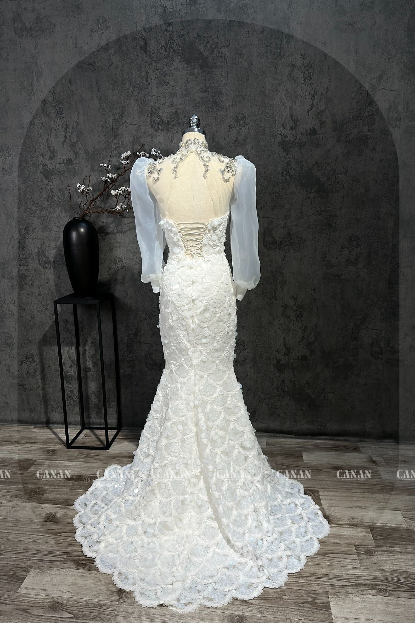 Zelda - Elegant Long Sleeve Mermaid Corset Wedding Dress