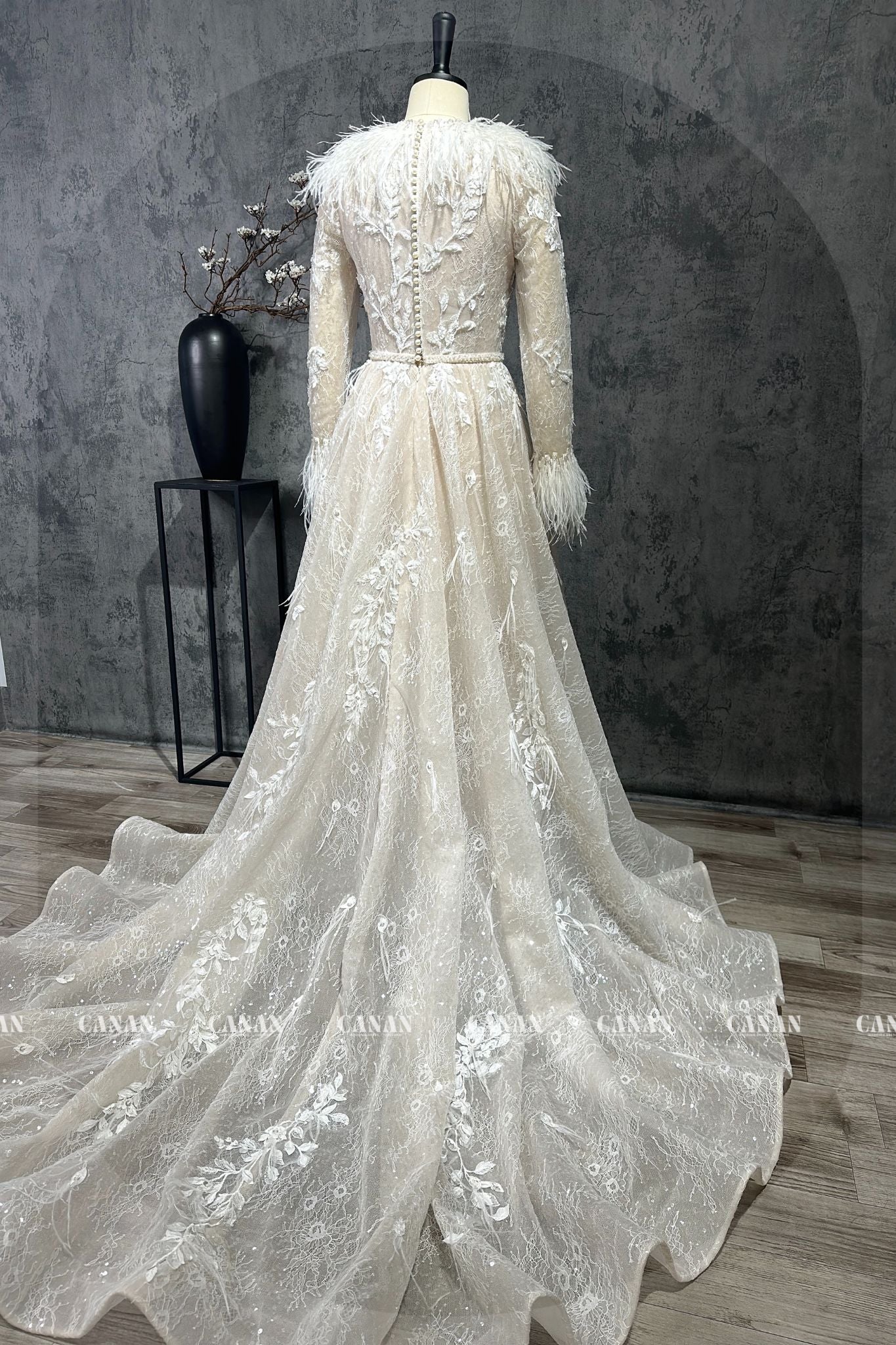 Anthea - Elegant and Luxurious A-Line Wedding Dress | Customizable Perfection
