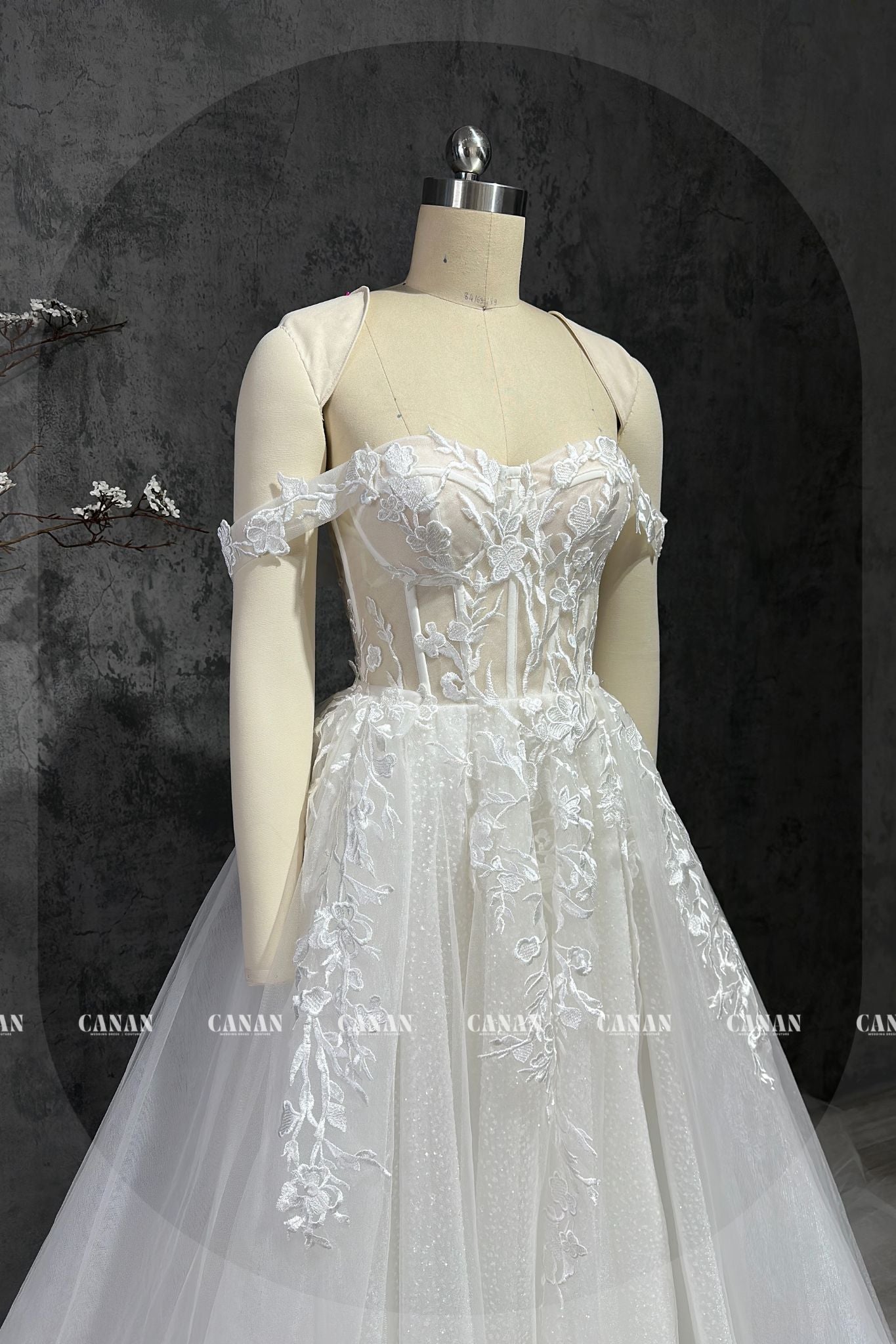 Irene - Sexy and Sparkly A-Line Corset Wedding Dress | Customizable Elegance