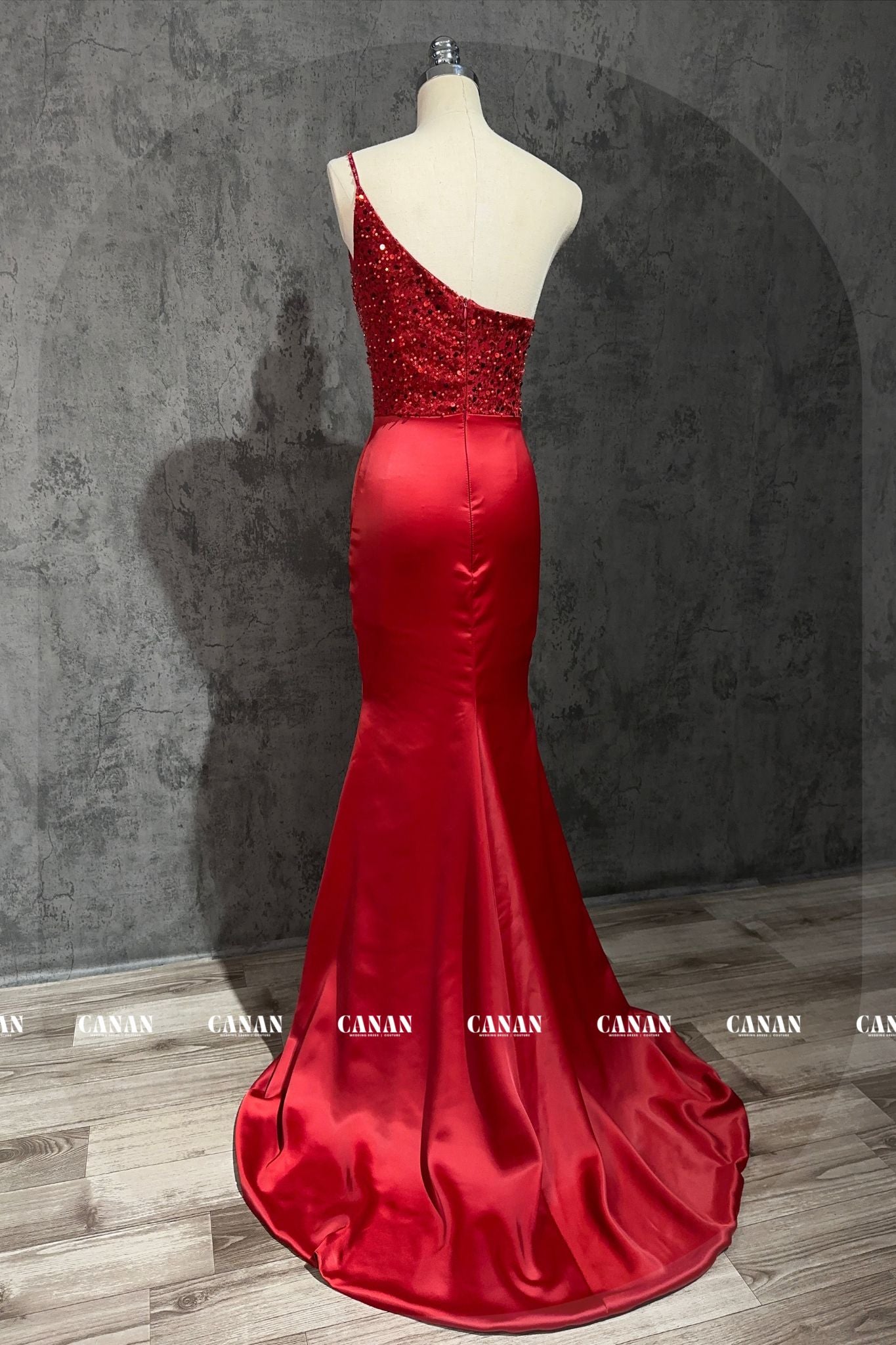Red Prom Dress Crafted from Soft Satin with a Subtle Twinkle , Custom Dresses