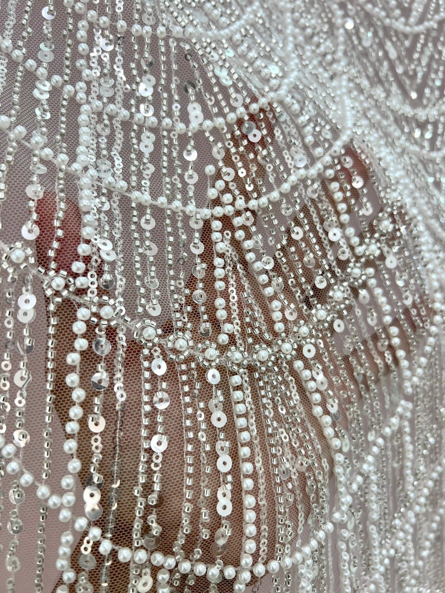 Sexy mermaid wedding dress with deep -V neckline, Sparkling wedding dress