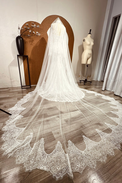 Itzi - Mermaid Long Sleeve Lace Wedding Gown, Customized to Bride's Specifications