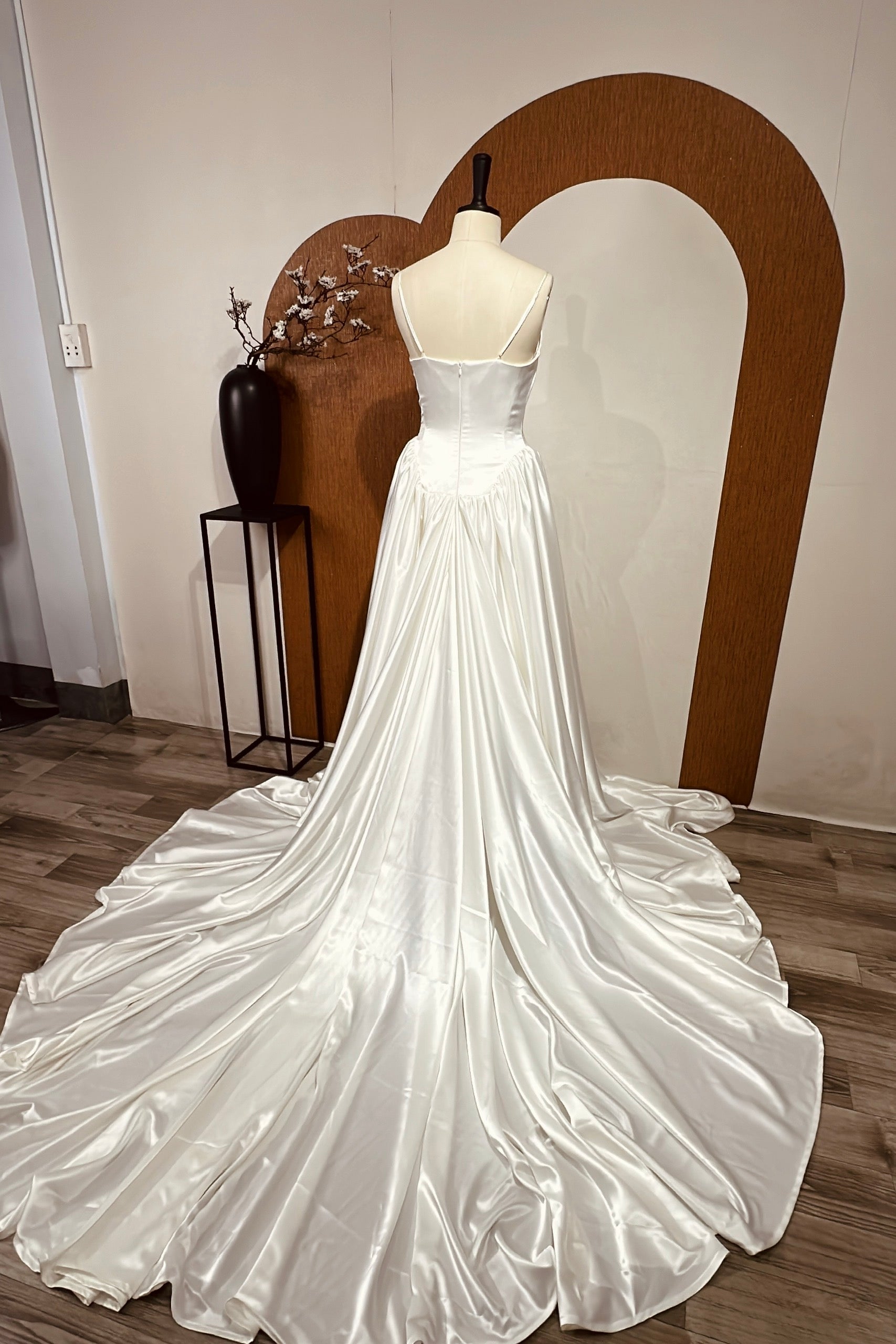 Unique Mermaid Wedding Dress: Satin Wedding Gown Customized to the Bride's Request