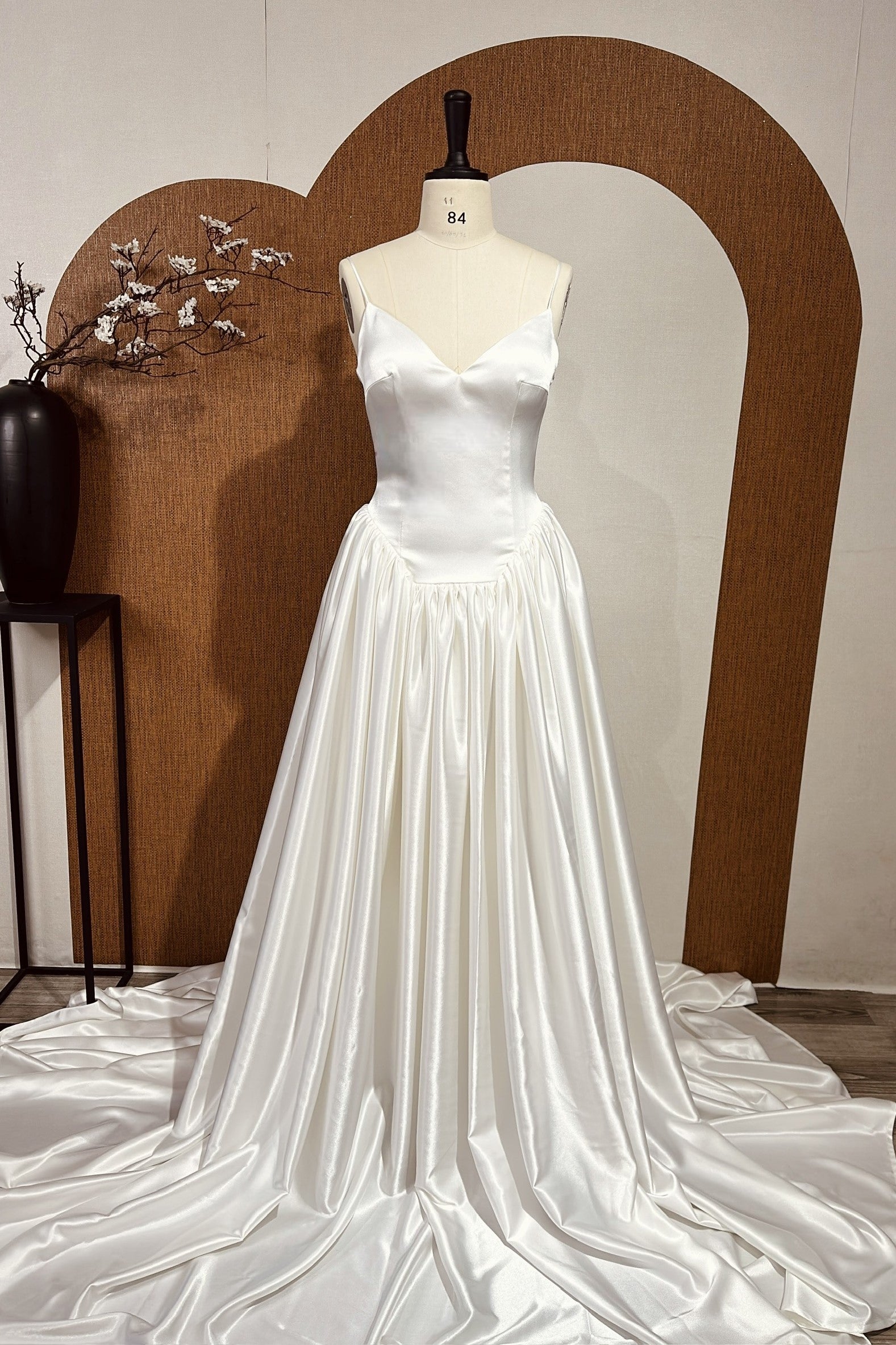 Unique Mermaid Wedding Dress: Satin Wedding Gown Customized to the Bride's Request