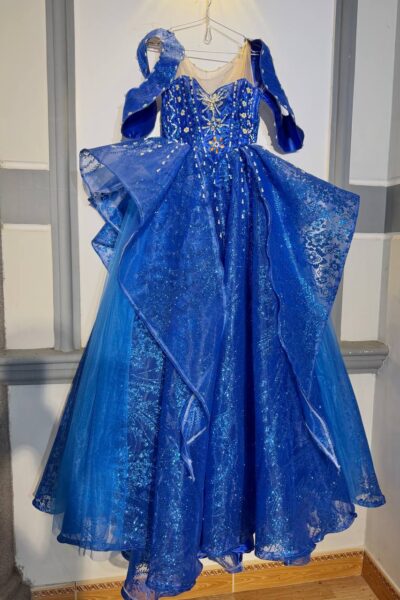 Royal Blue and Gold Quinceañera Ball Gown – BG0004