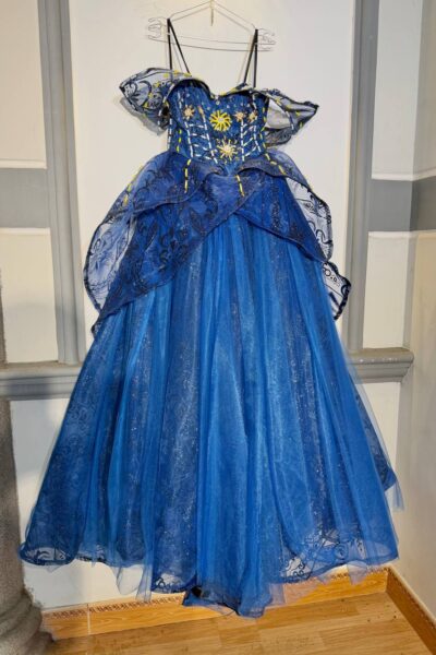 Royal Blue and Gold Quinceañera Ball Gown – BG0011
