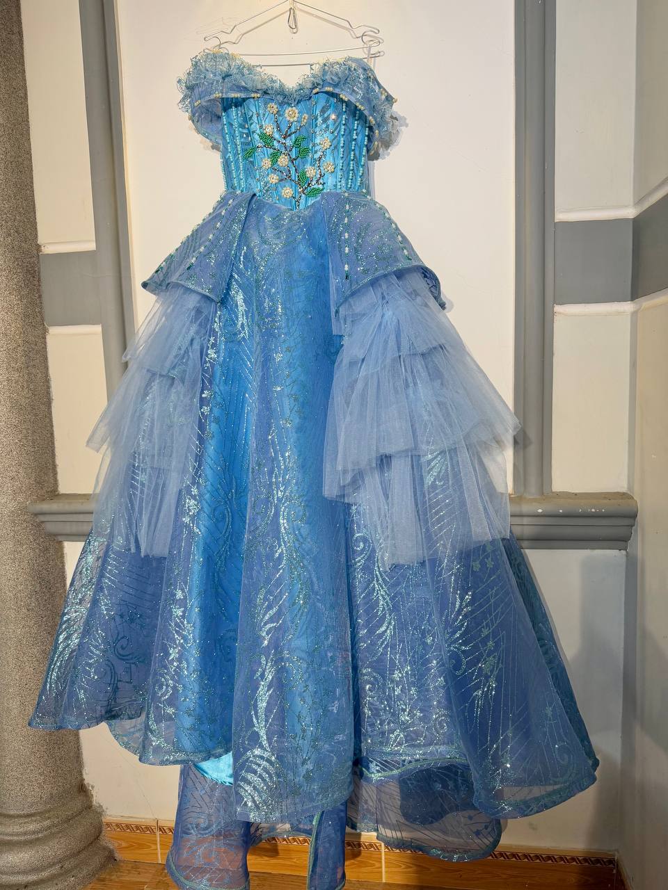 Dusty Blue Quinceañera Ball Gown – BG0015