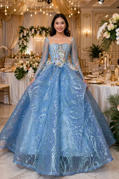 Sky Blue Quinceañera Ball Gown – BG0029