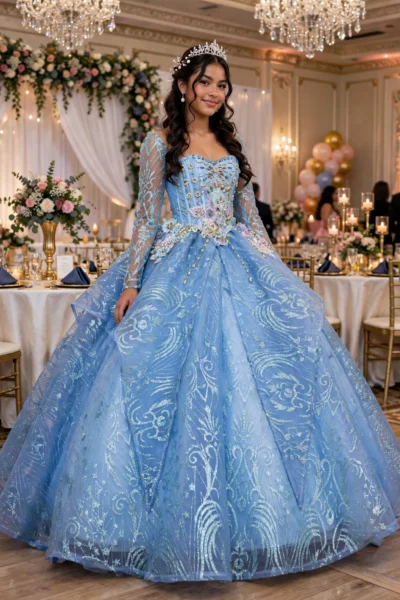 Sky Blue Quinceañera Ball Gown – BG0029