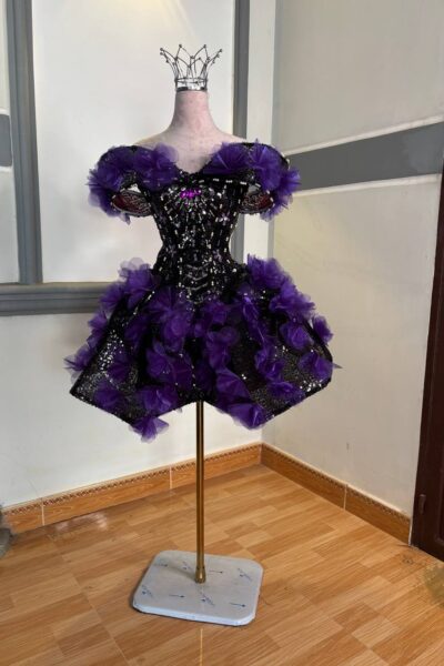 Black/Purple Homecoming Cocktail Dress – CT0004