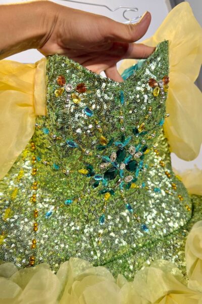 Green/Yellow Homecoming Cocktail Dress – CT0053