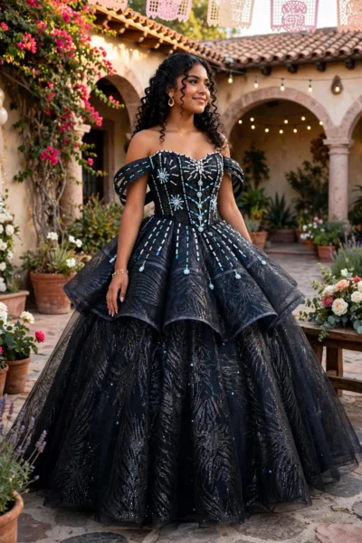 Black Quinceañera Ball Gown – BG0002
