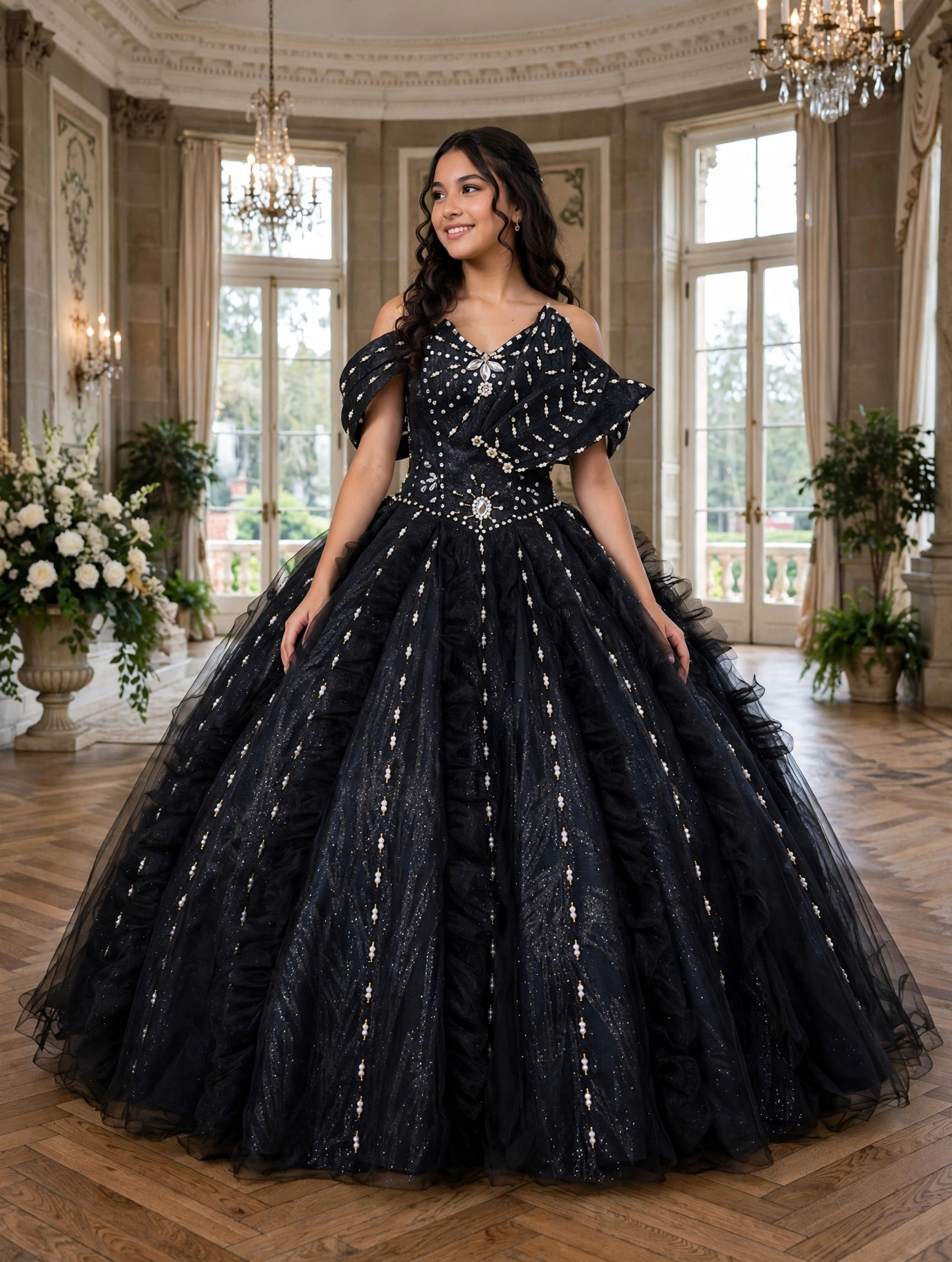 Black Quinceañera Ball Gown – BG0007
