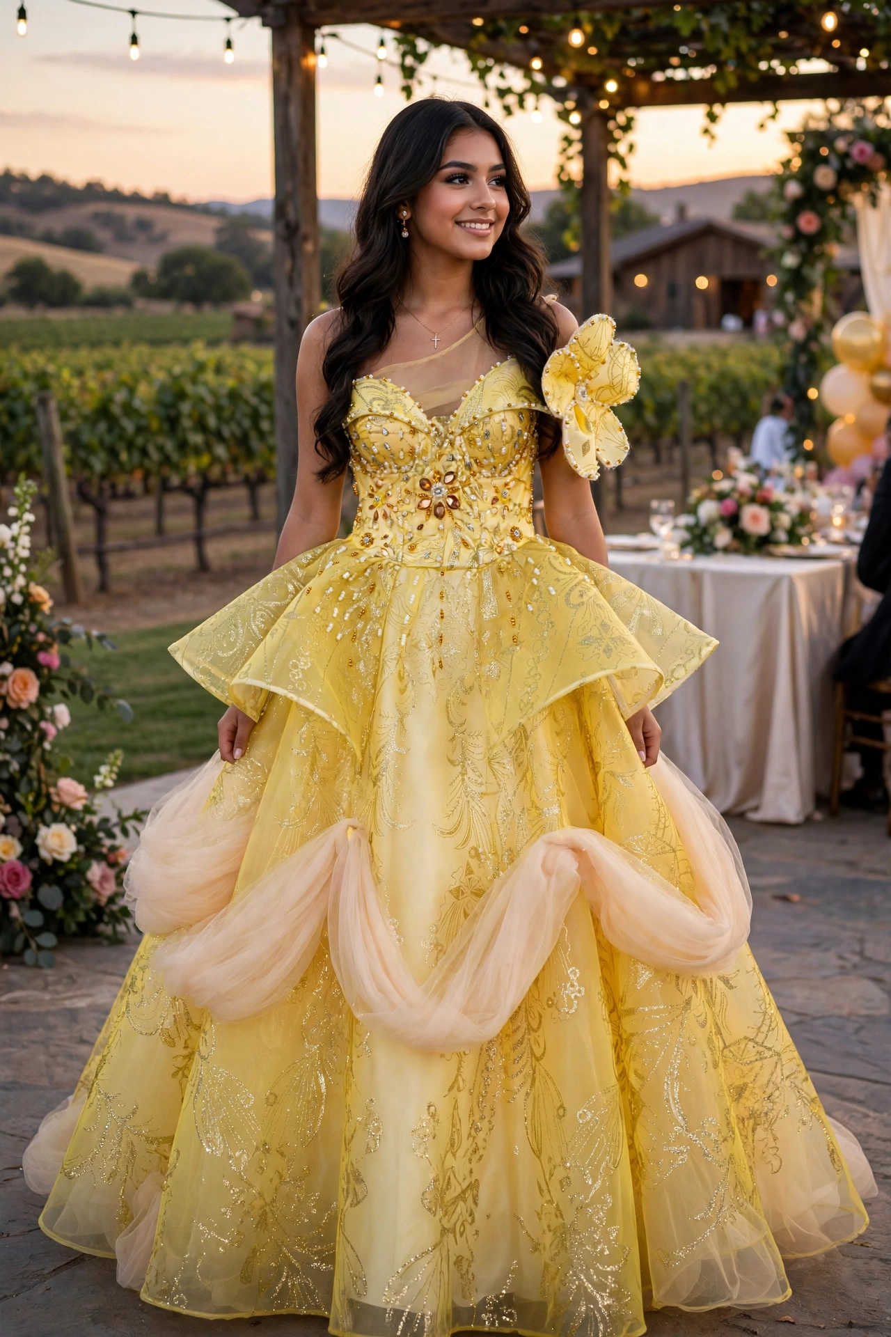 Gold Quinceañera Ball Gown – BG0008