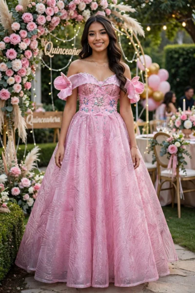 Pink Quinceañera Ball Gown – BG0009