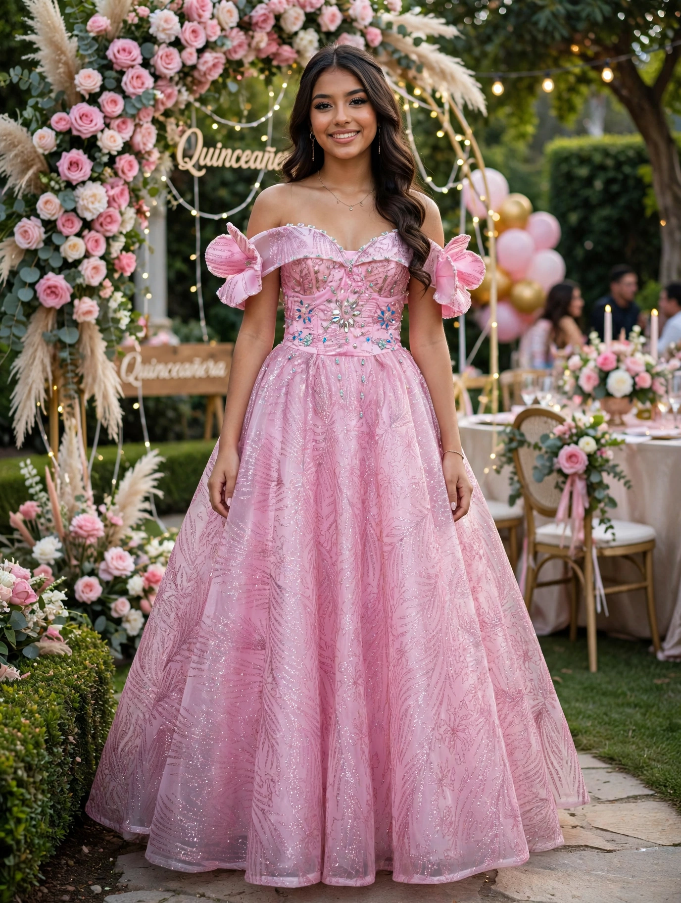 Pink Quinceañera Ball Gown – BG0009