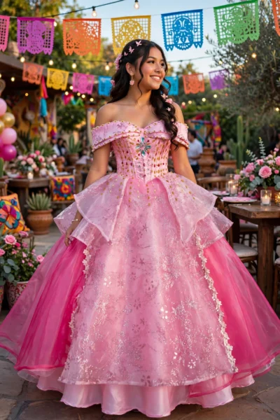Hot Pink Quinceañera Ball Gown – BG0013