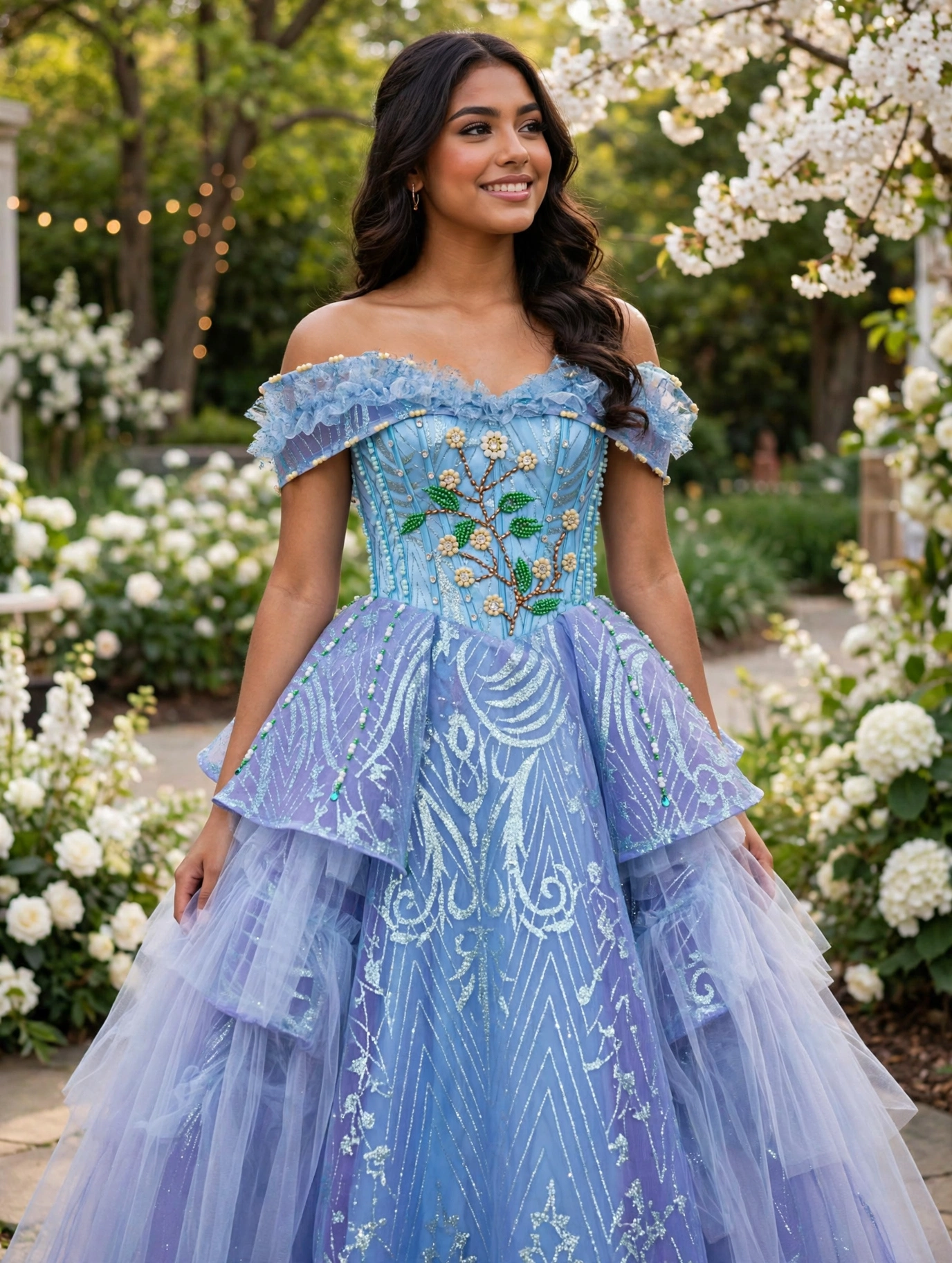 Dusty Blue Quinceañera Ball Gown – BG0015
