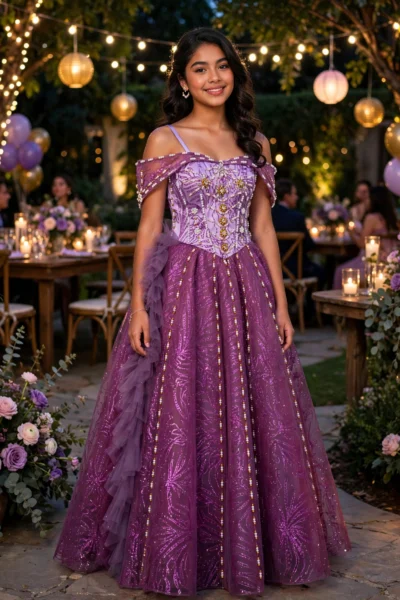 Purple Quinceañera Ball Gown – BG0020