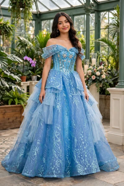 Light Blue Quinceañera Ball Gown – BG0021