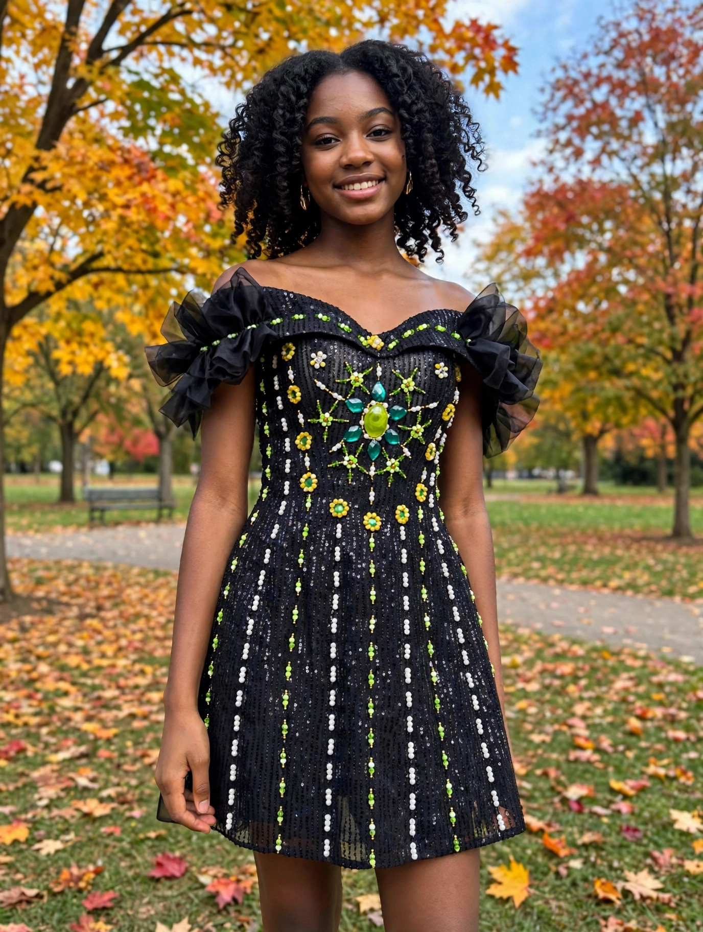 Black/Multicolor Homecoming Cocktail Dress – CT0007