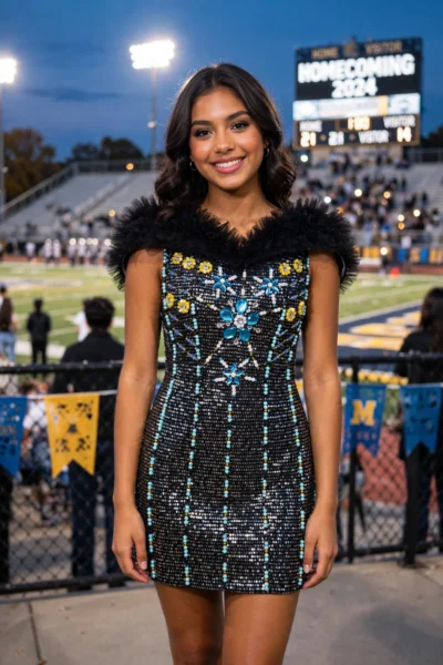 Black/Blue Homecoming Cocktail Dress – CT0016