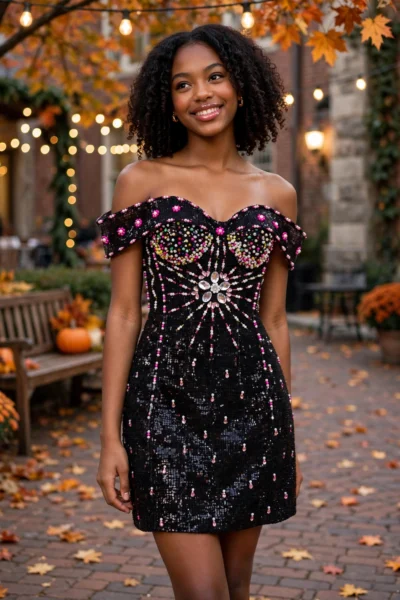 Black/Pink Homecoming Cocktail Dress – CT0022