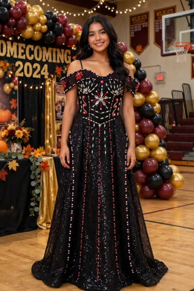 Black/Red Homecoming Cocktail Dress – CT0023