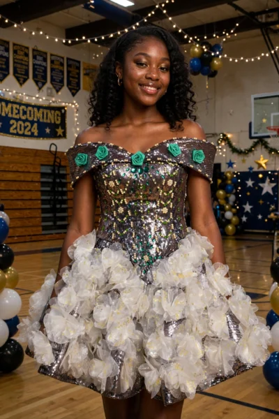 Black/White Homecoming Cocktail Dress – CT0025