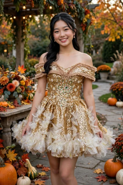 Gold Homecoming Cocktail Dress – CT0028